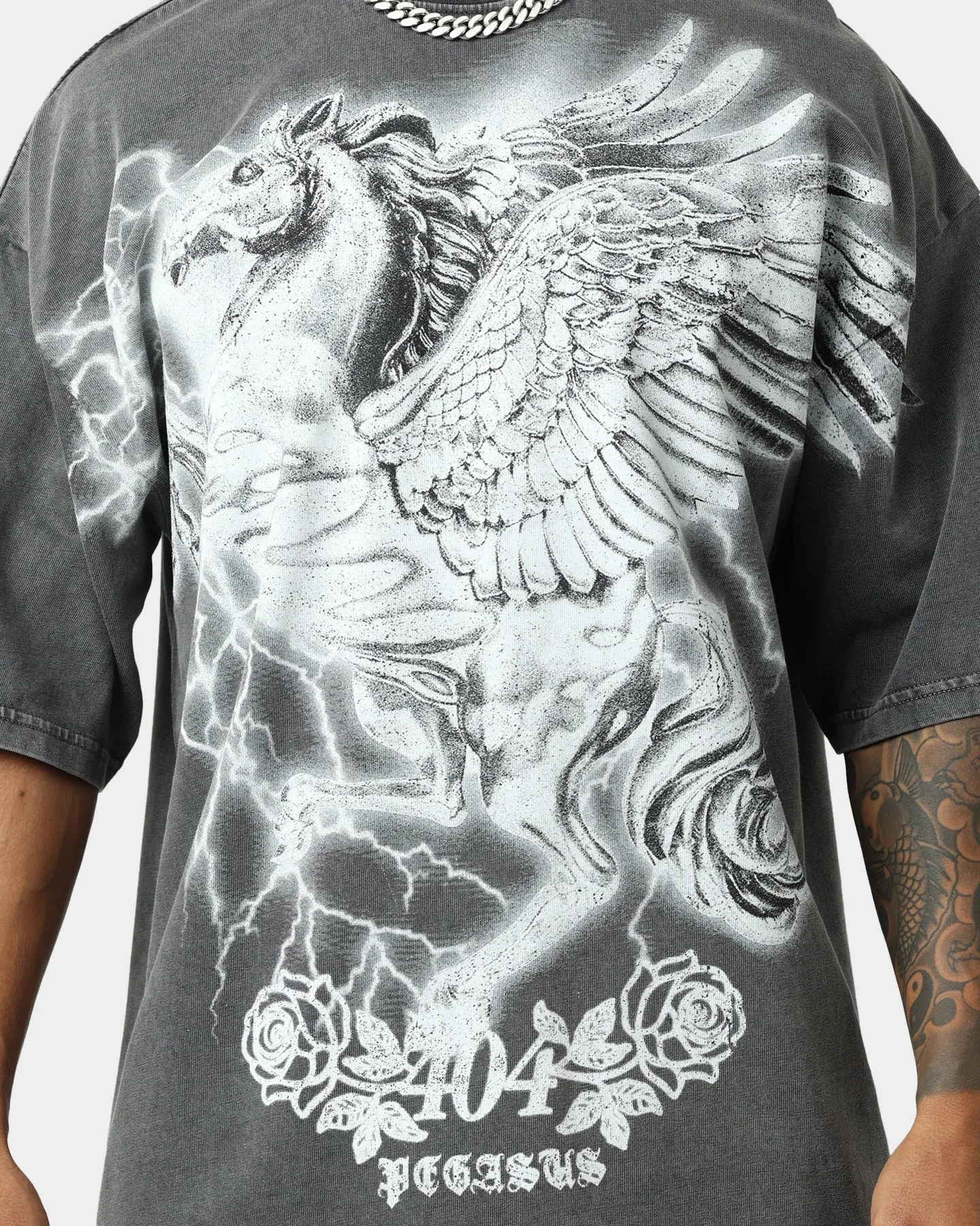 404 Pegasus Vintage T-Shirt Charcoal