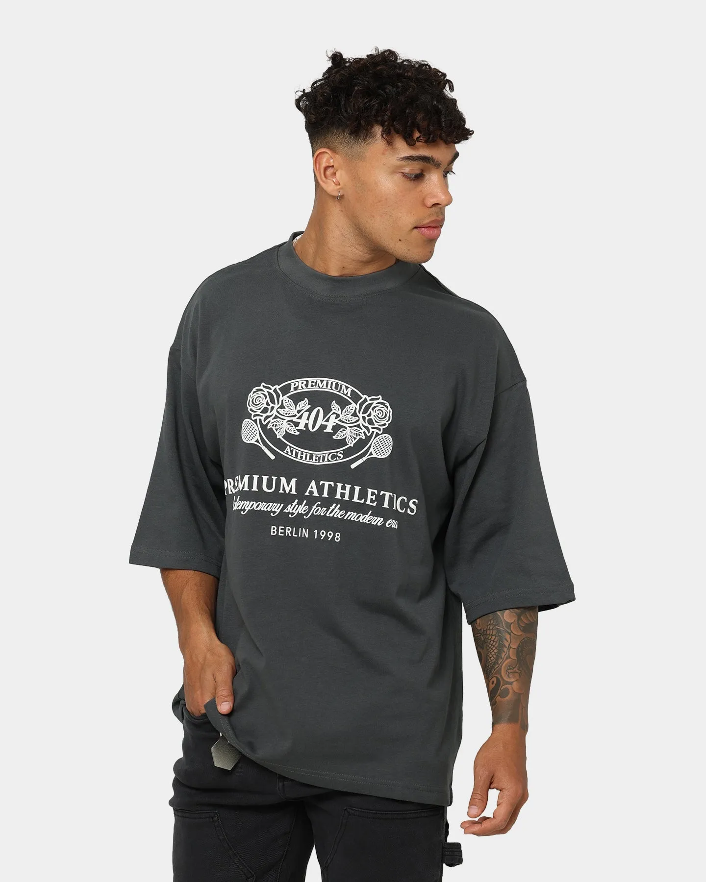 404 Premium Athletics Heritage T-Shirt Charcoal