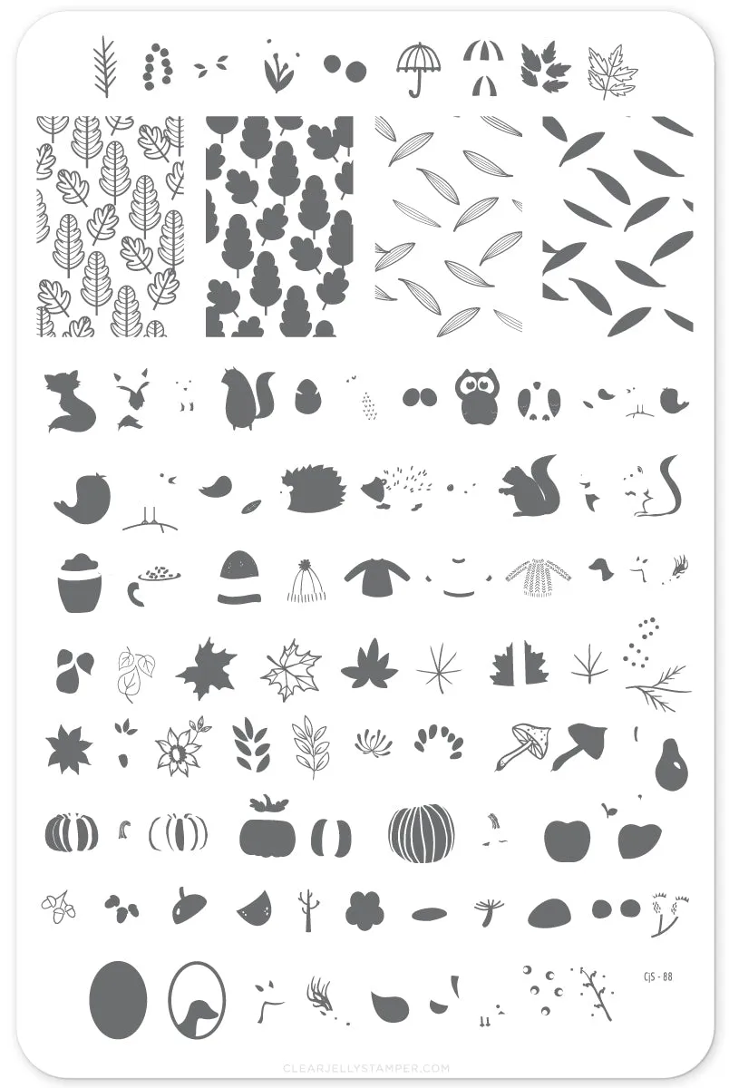 All About Autumn (CjS-88)  Steel Nail Art Layered Stamping Plate