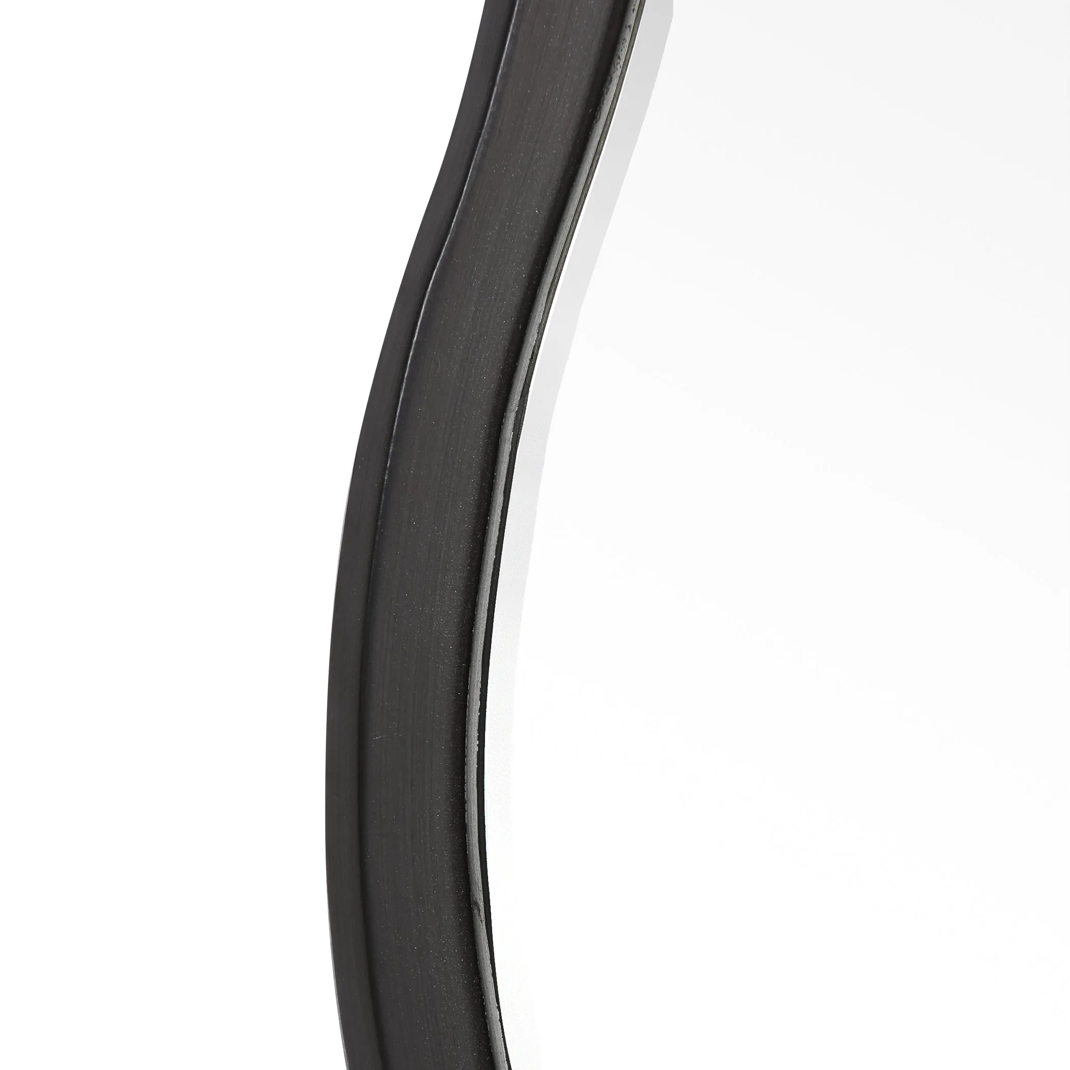 Aneta Black Round Mirror