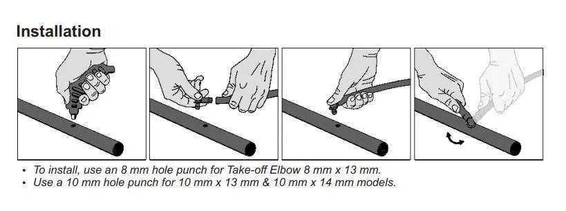 Antelco Barbed 13mm Start Take-Off Elbow for Poly Pipe/Dripline