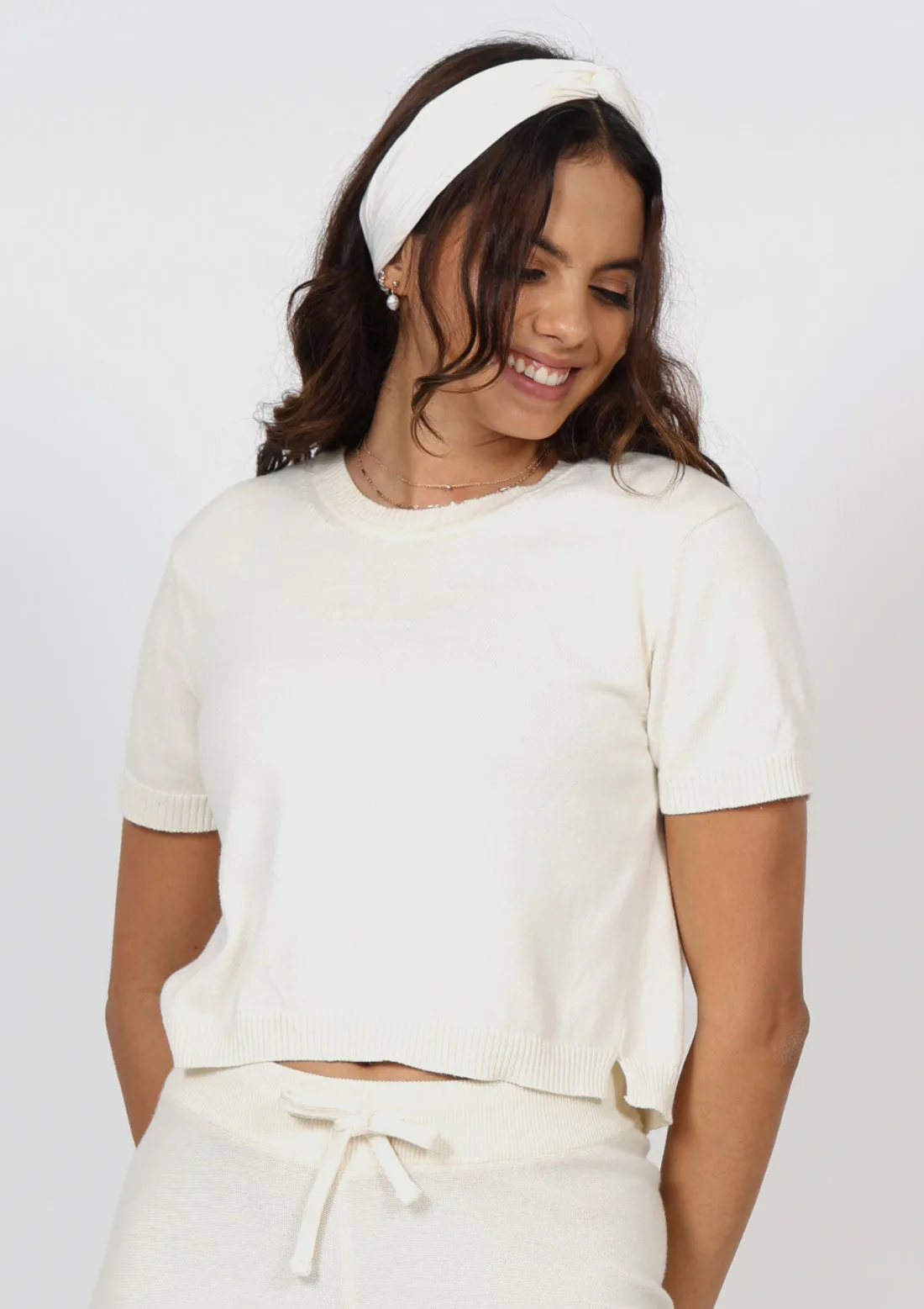 At-Ease Cotton Knit Crop Top