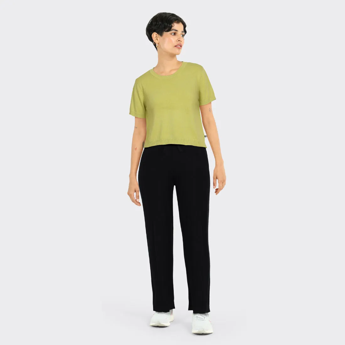 At-Ease Cotton Knit Crop Top