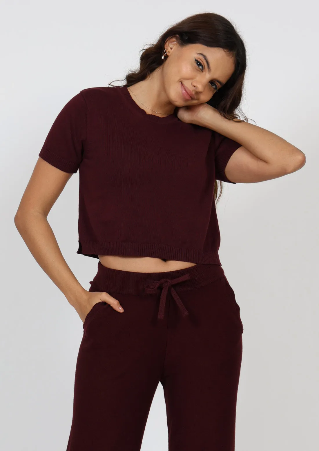 At-Ease Cotton Knit Crop Top