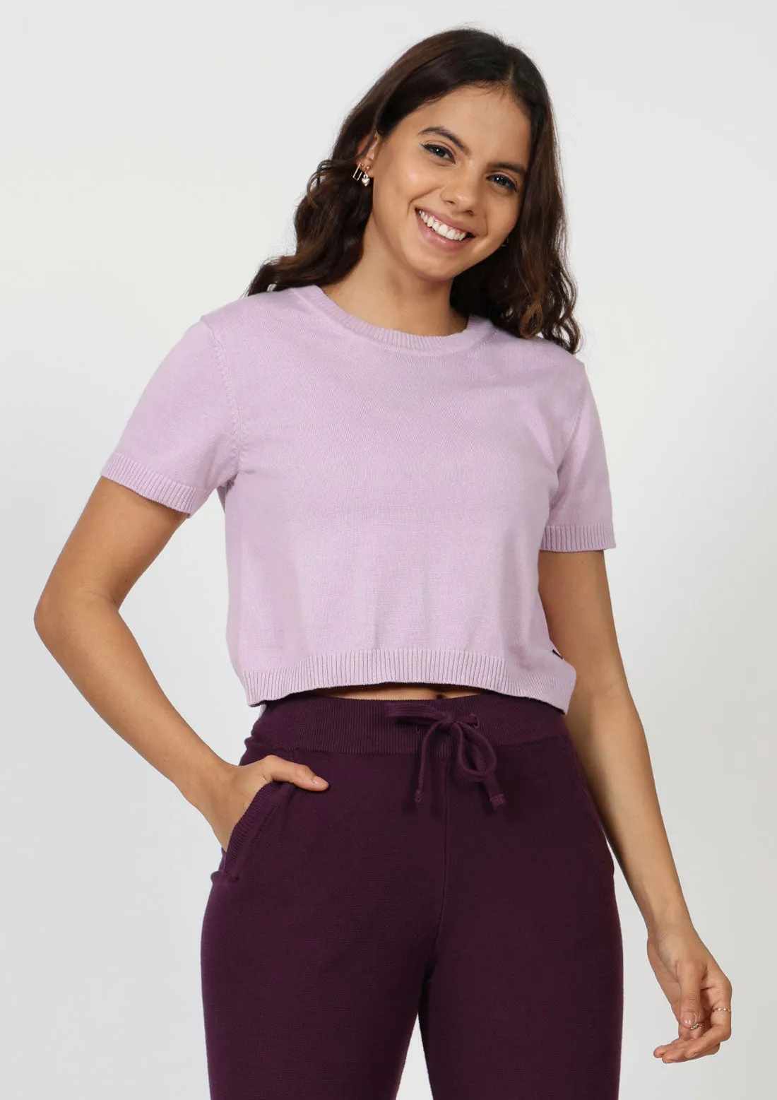 At-Ease Cotton Knit Crop Top