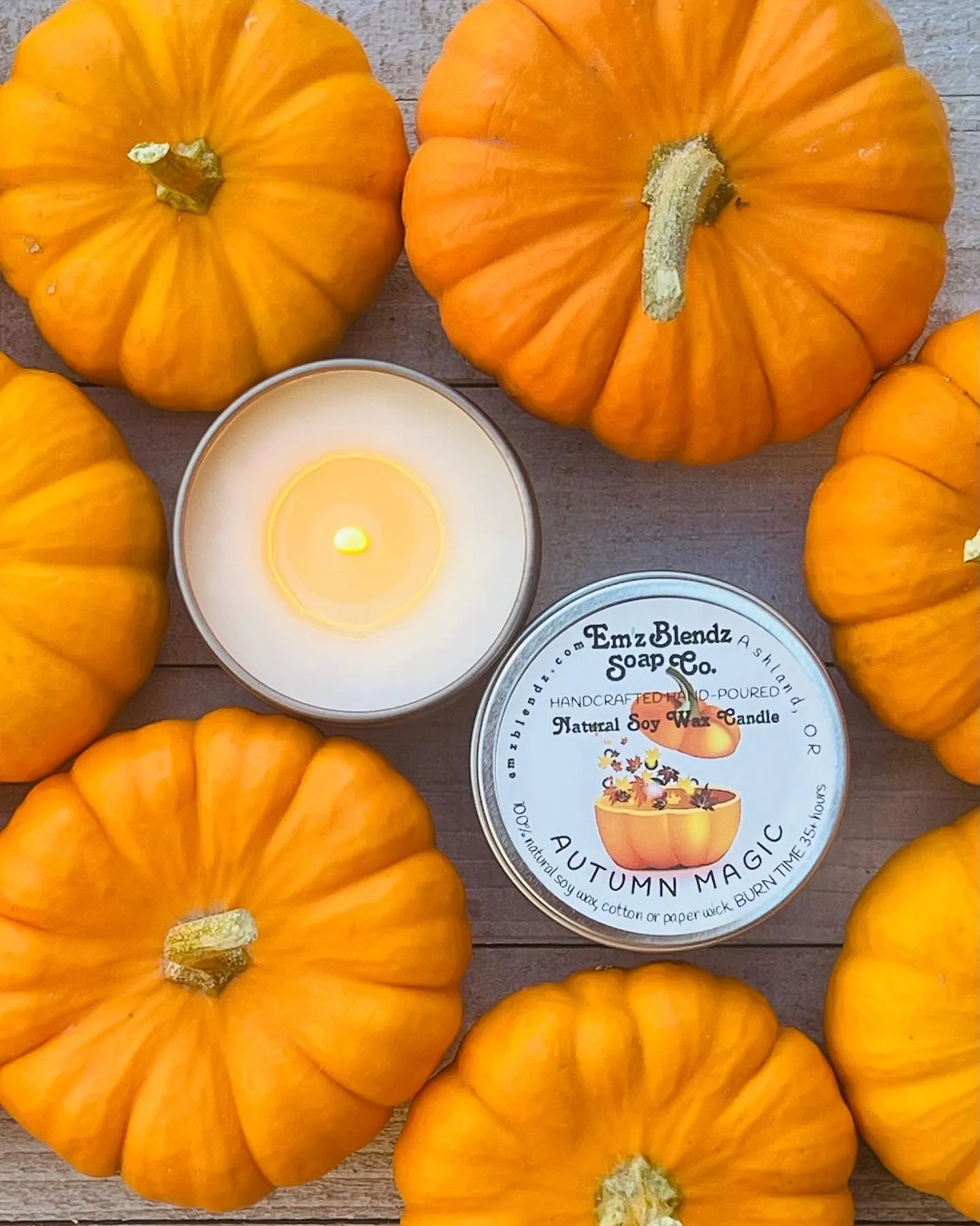 Autumn Magic Soy Candle in Tin | Cozy Fall Aroma