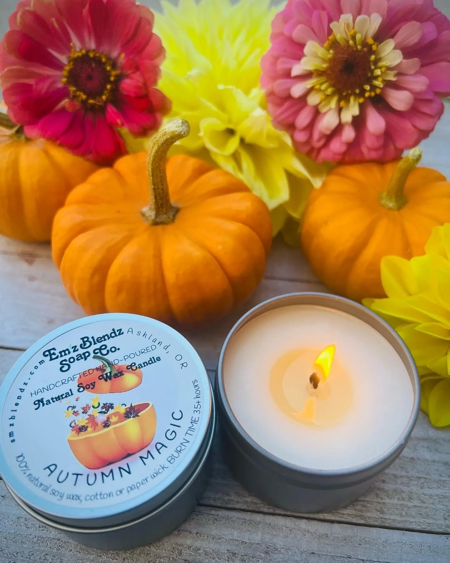 Autumn Magic Soy Candle in Tin | Cozy Fall Aroma