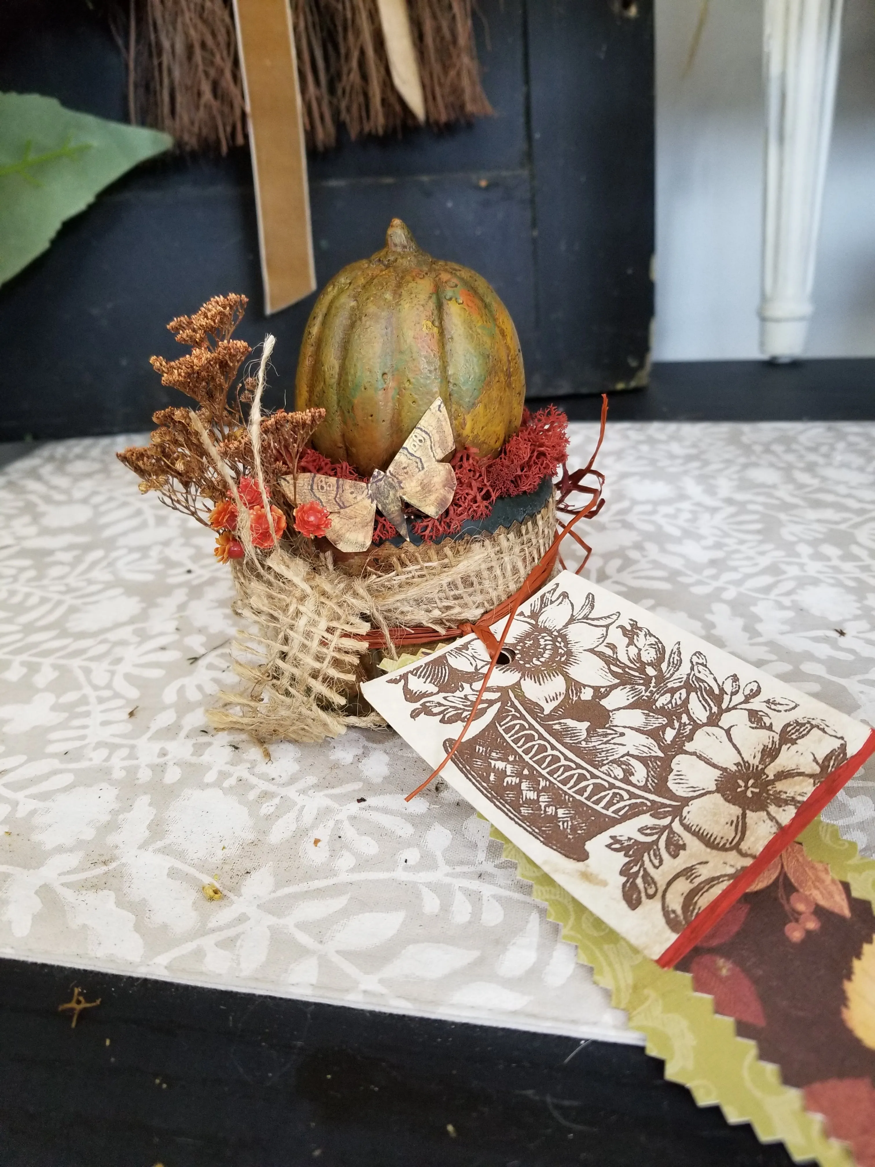 Autumn Pumpkin Handmade Shelf Decor