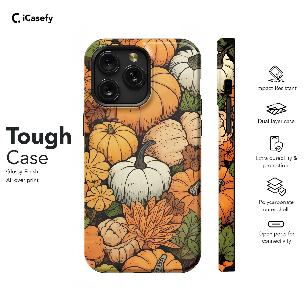 Autumn Pumpkin Seamless Phone Case iPhone Samsung Pixel & More 546