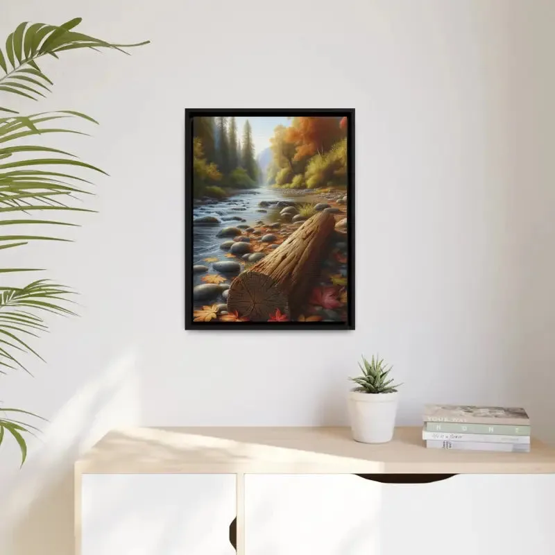 Autumn River Vibes Framed Canvas by Dipaliz