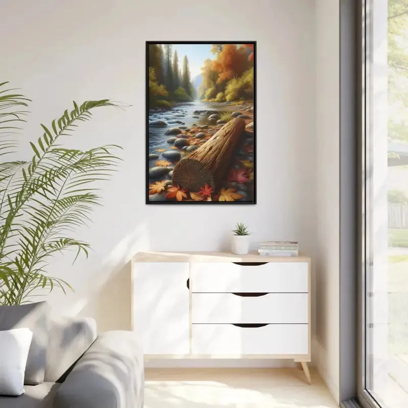 Autumn River Vibes Framed Canvas by Dipaliz