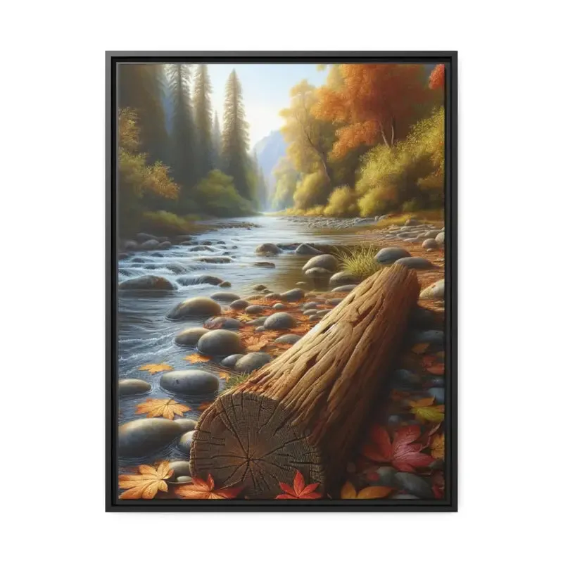 Autumn River Vibes Framed Canvas by Dipaliz