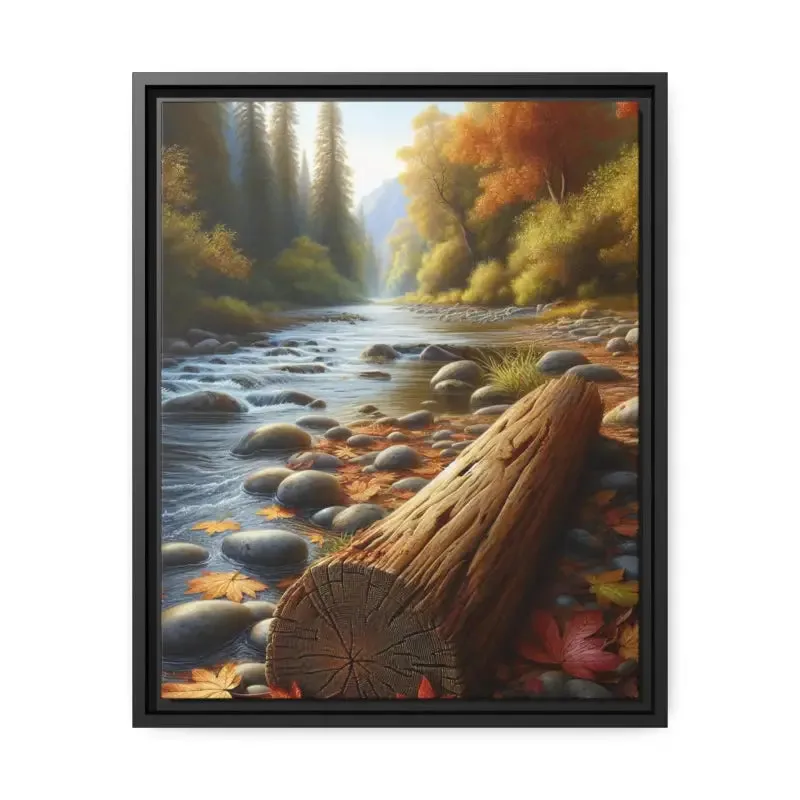 Autumn River Vibes Framed Canvas by Dipaliz