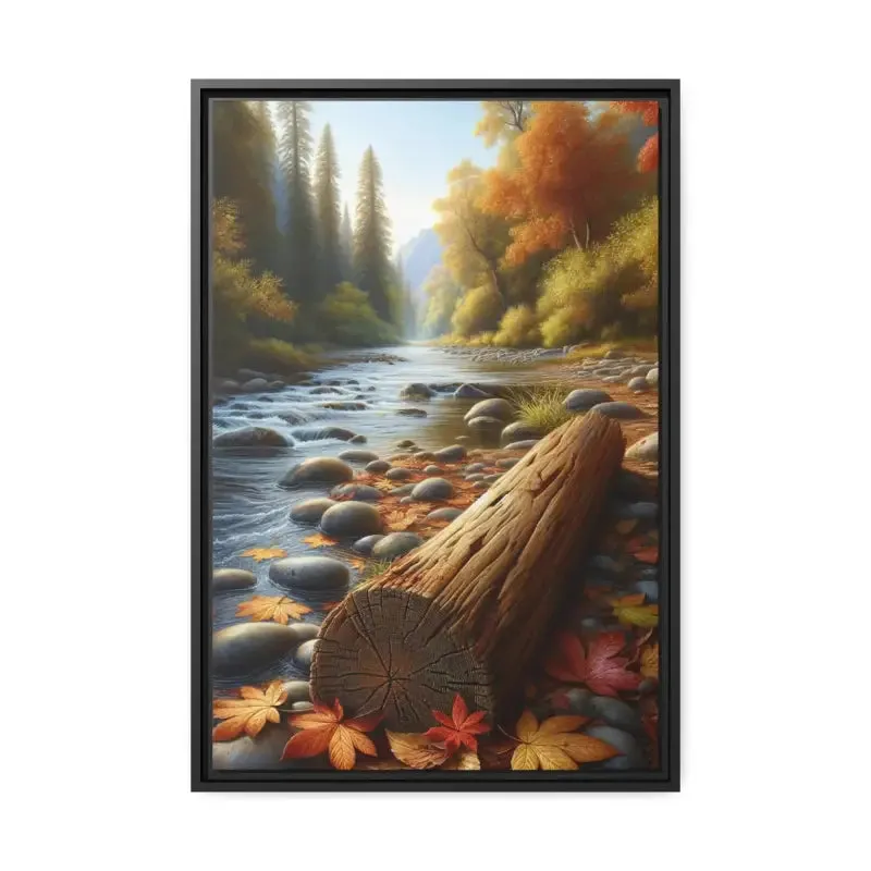 Autumn River Vibes Framed Canvas by Dipaliz