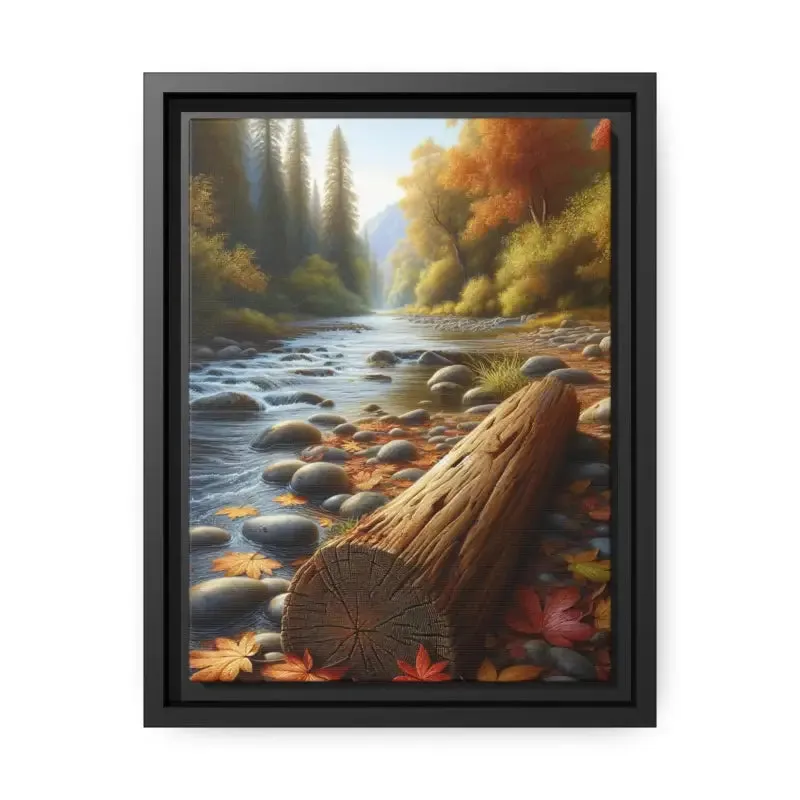 Autumn River Vibes Framed Canvas by Dipaliz