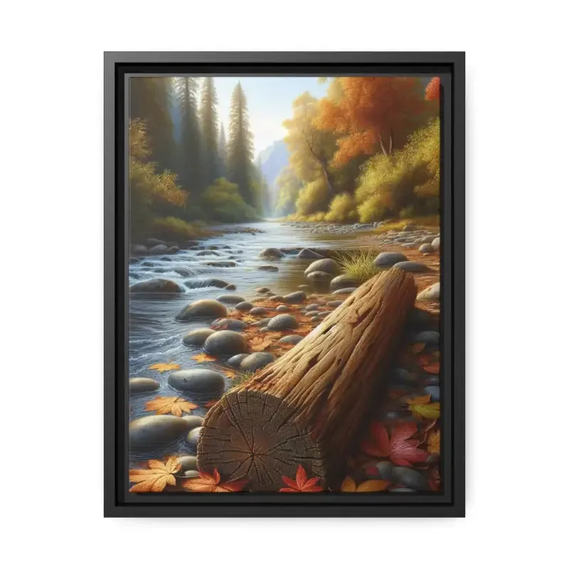 Autumn River Vibes Framed Canvas by Dipaliz