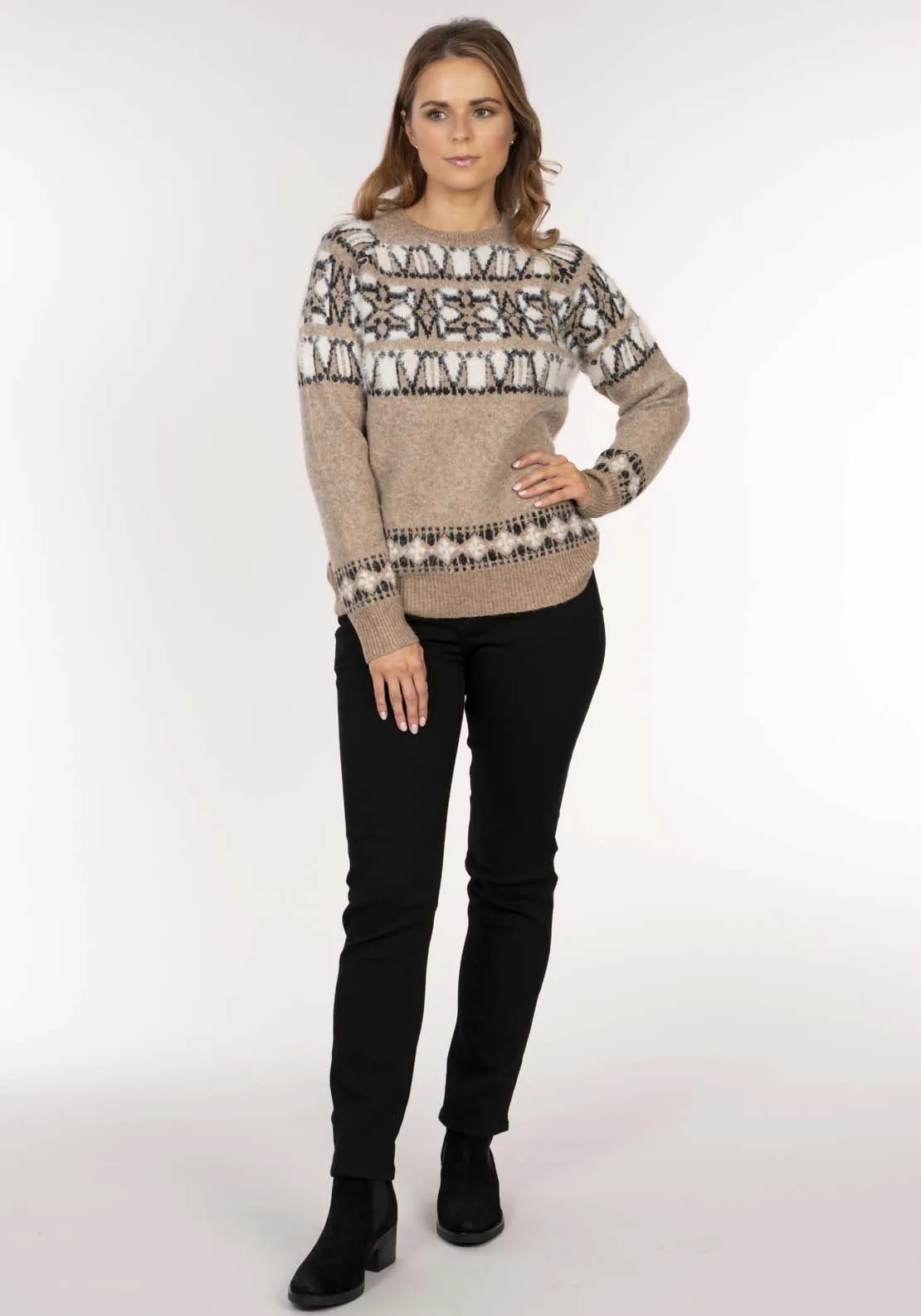 Aztec Pattern Sweater - Cinnamon