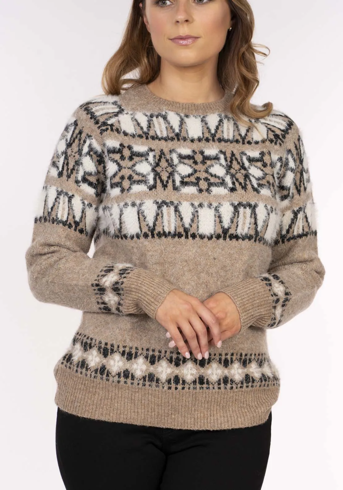 Aztec Pattern Sweater - Cinnamon