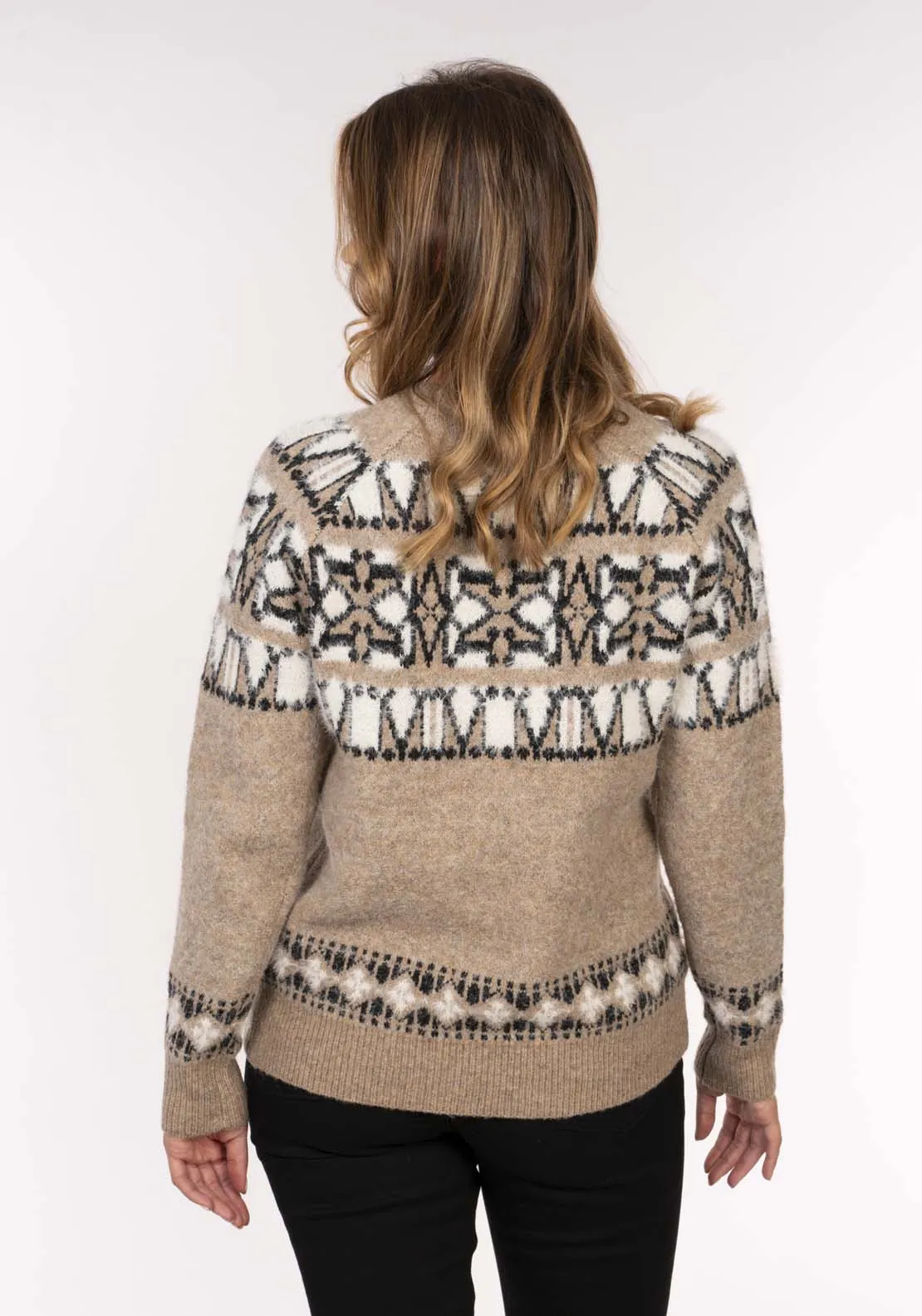 Aztec Pattern Sweater - Cinnamon