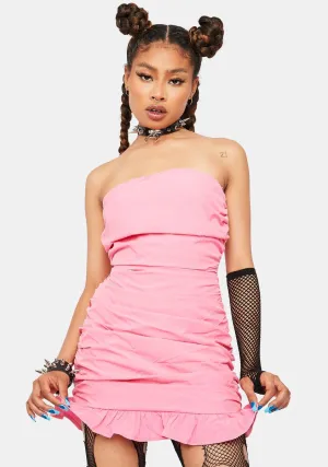 Be Unique Strapless Ruched Mini Dress