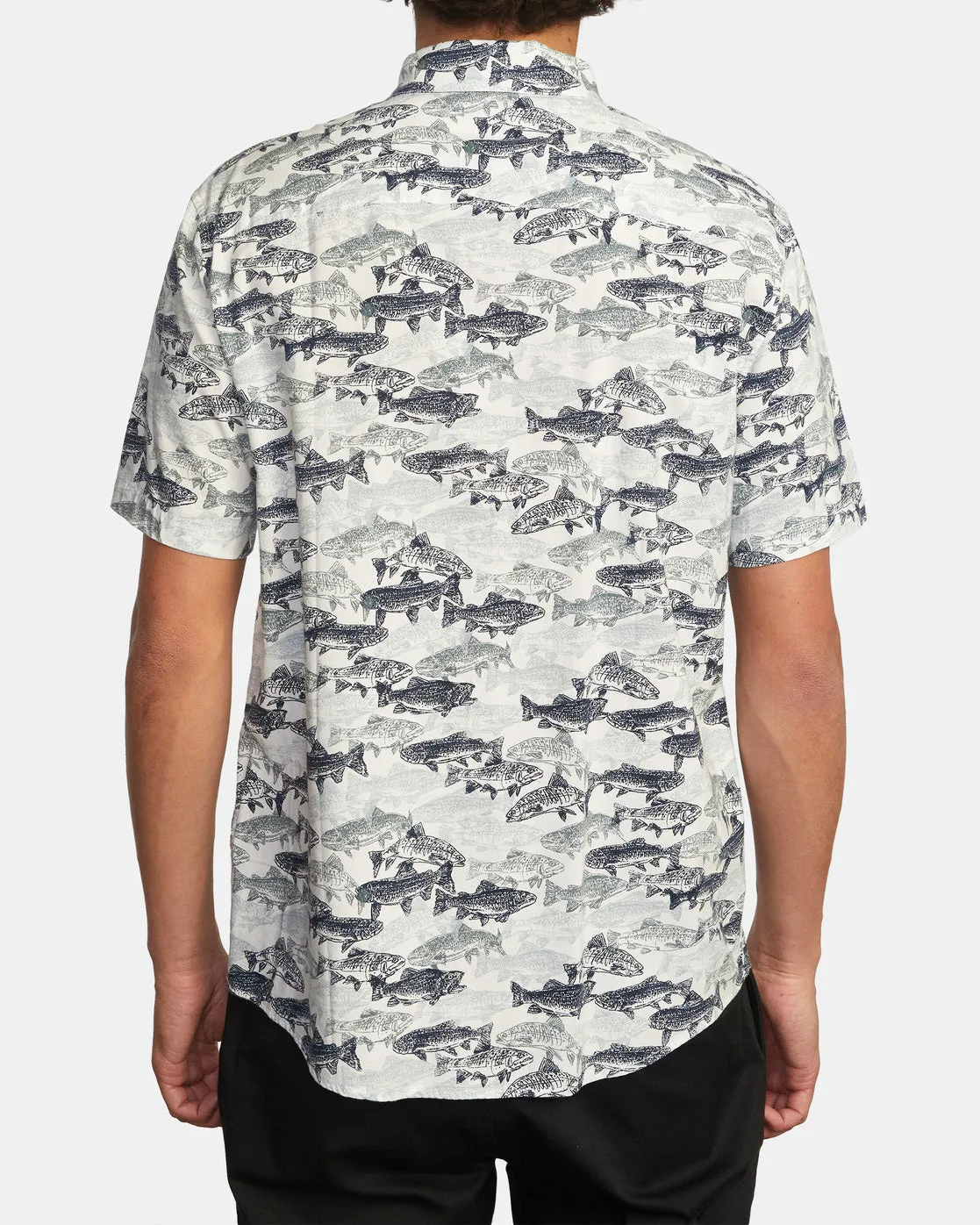 Ben Horton Fish Camo Short Sleeve Shirt - Antique White