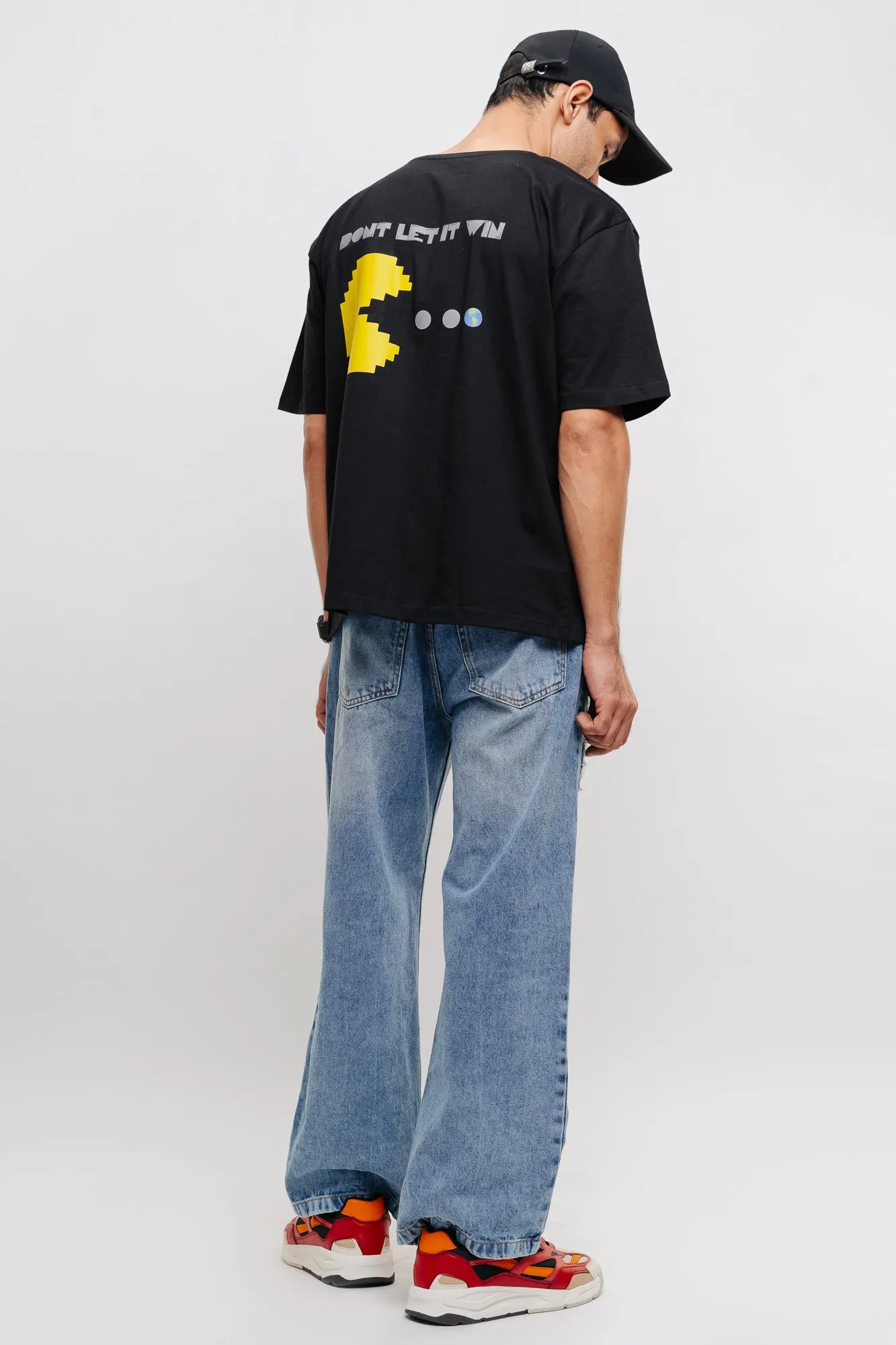 Black Graphic Men's Oversized Tees