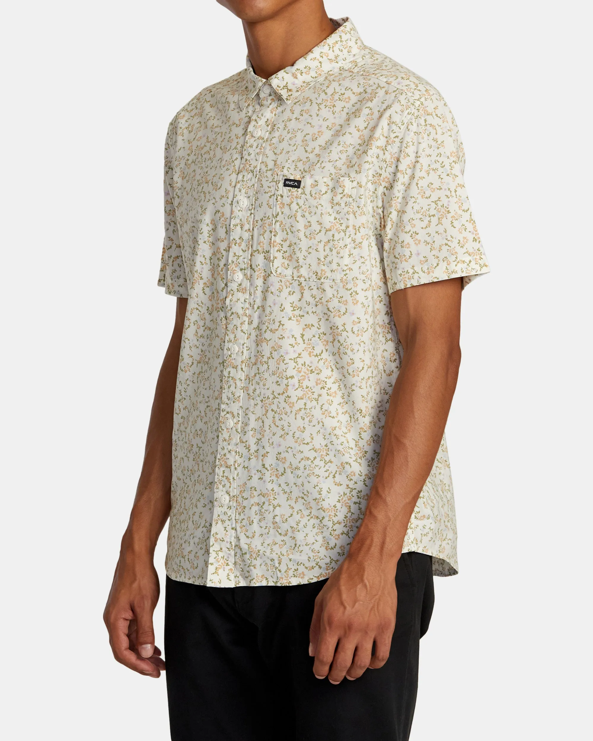 Botanical Short Sleeve Woven Shirt - Natural