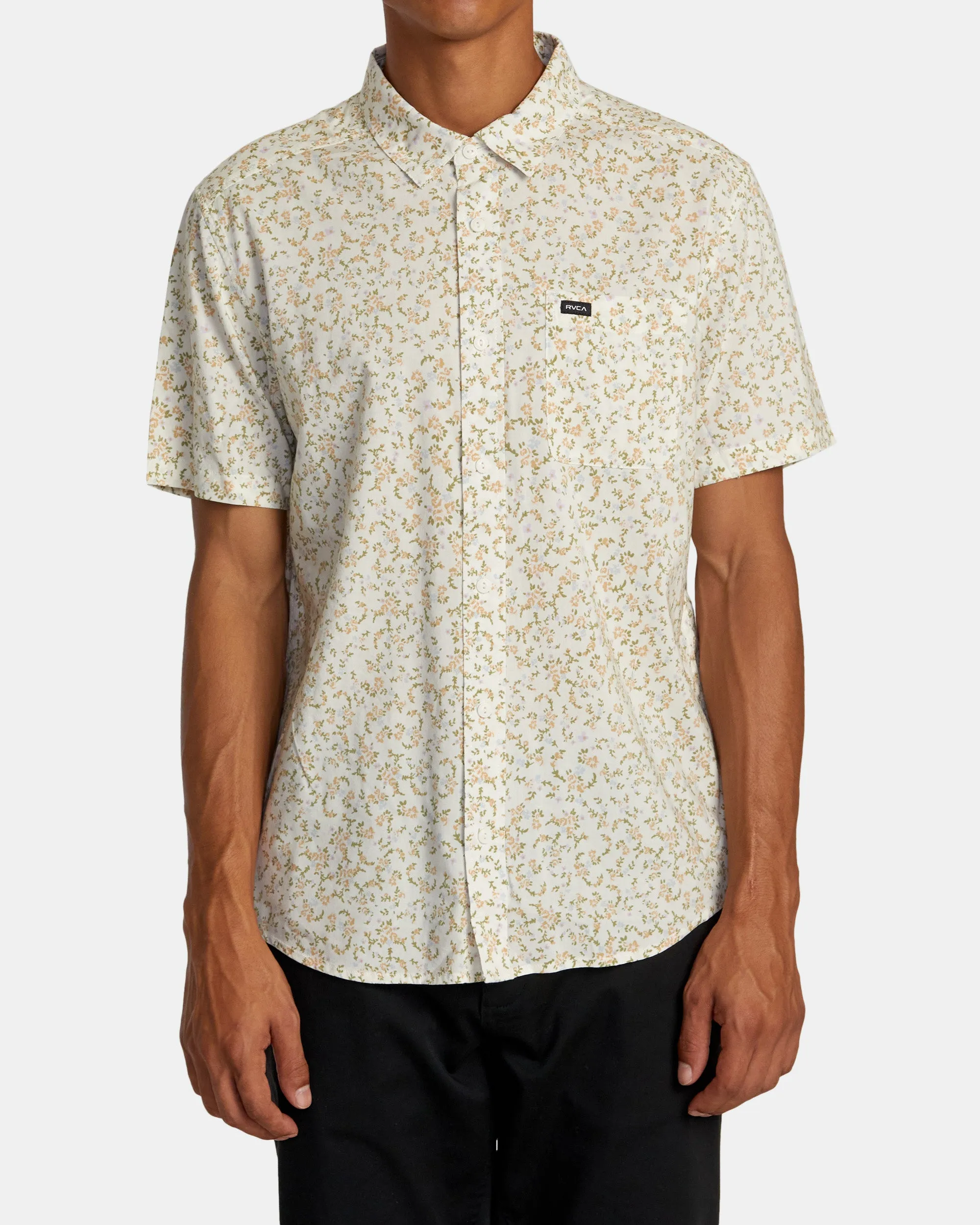 Botanical Short Sleeve Woven Shirt - Natural