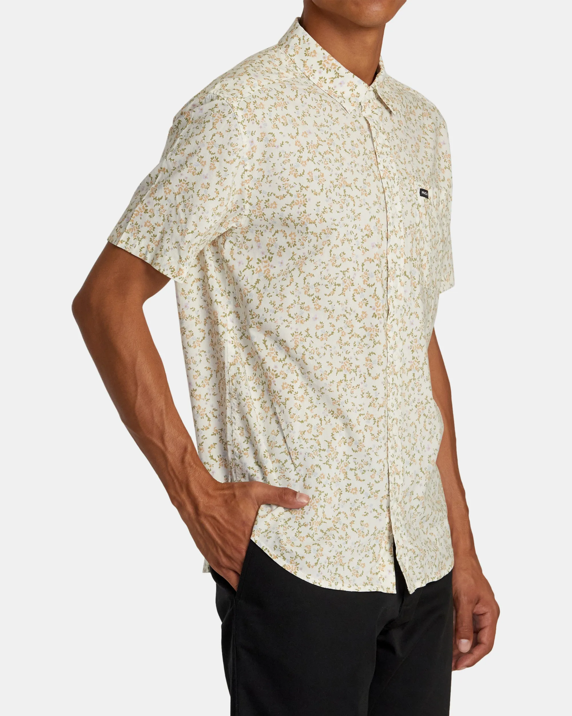 Botanical Short Sleeve Woven Shirt - Natural