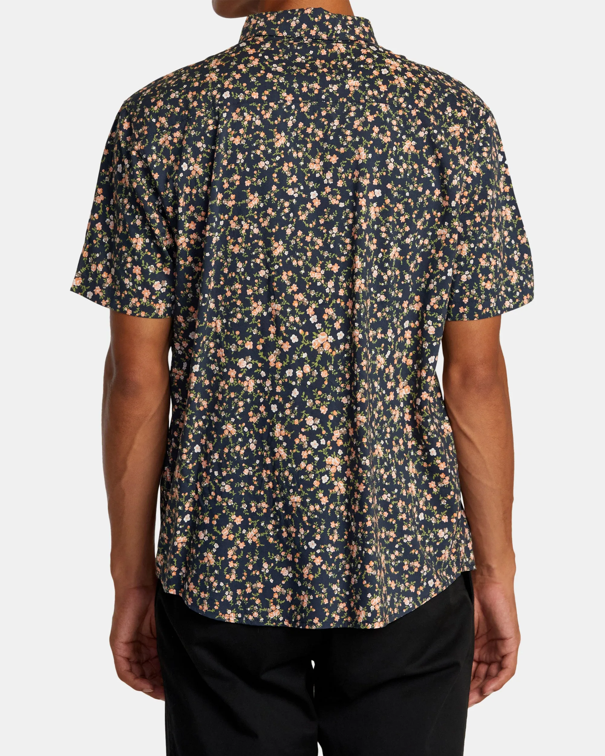 Botanical Short Sleeve Woven Shirt - Navy Marine