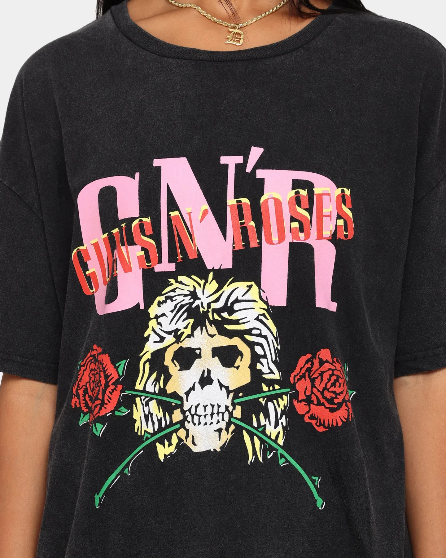 Bravado Women's Guns N' Roses UK Tour '87 T-Shirt Black