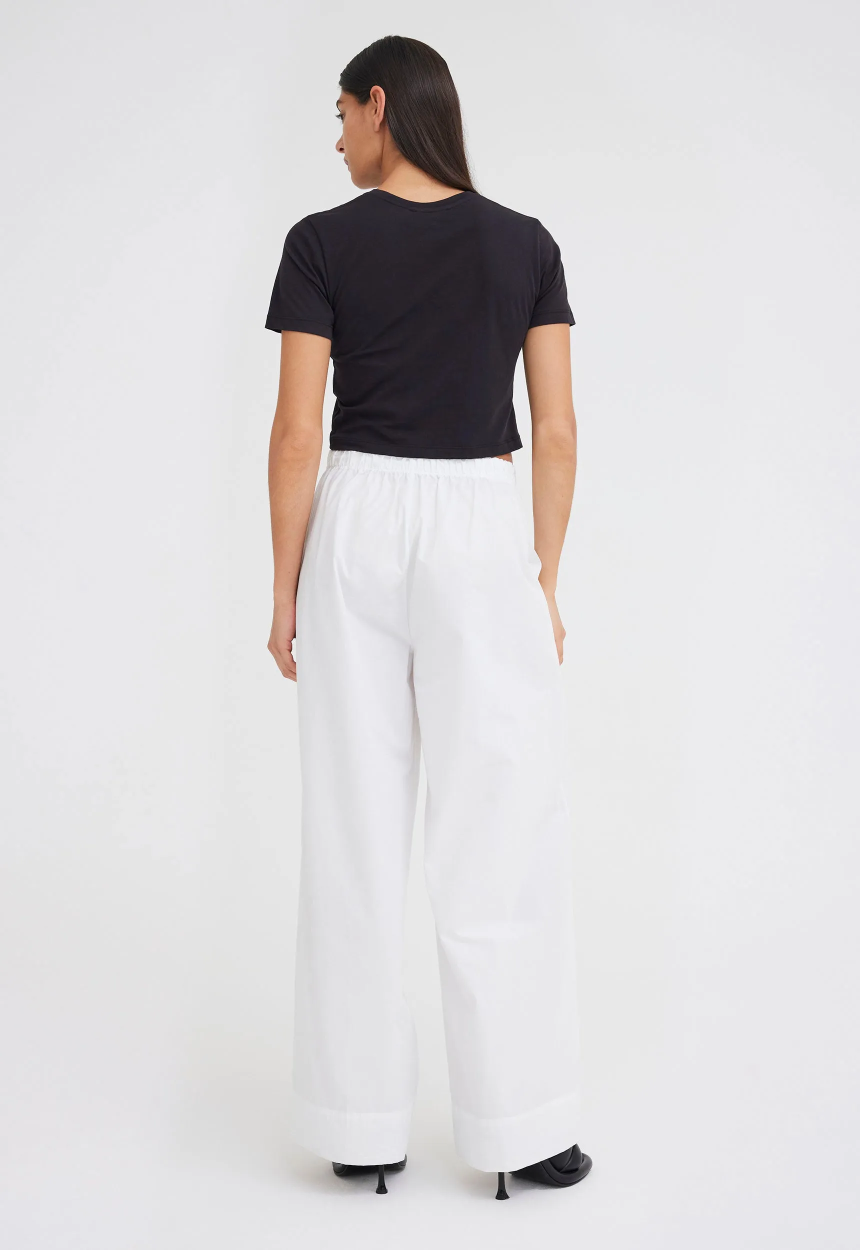 Briar Cotton Wide Leg Pant - White