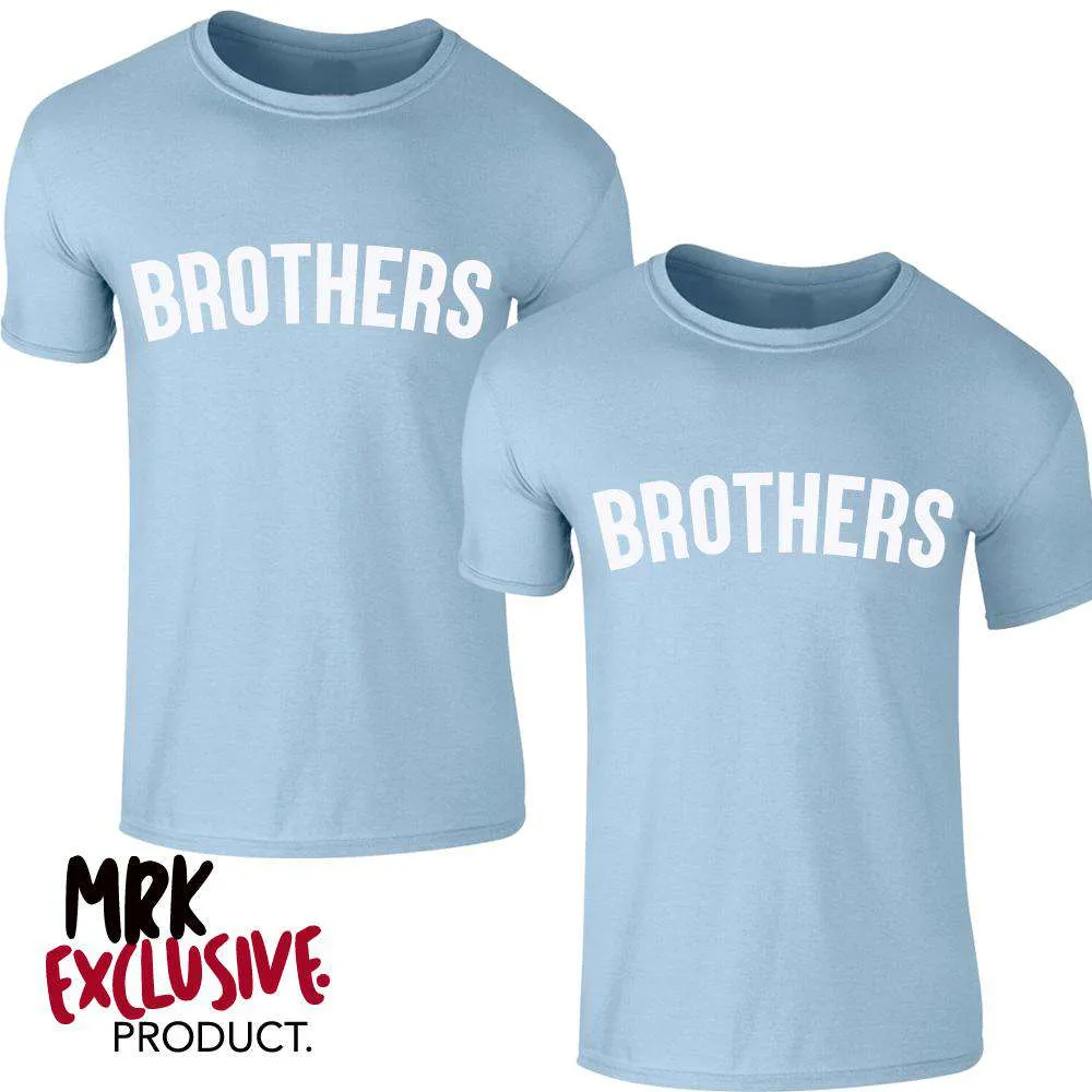 Brothers Pastel Matching Blue Tees (0-13 Years) (MRK X)