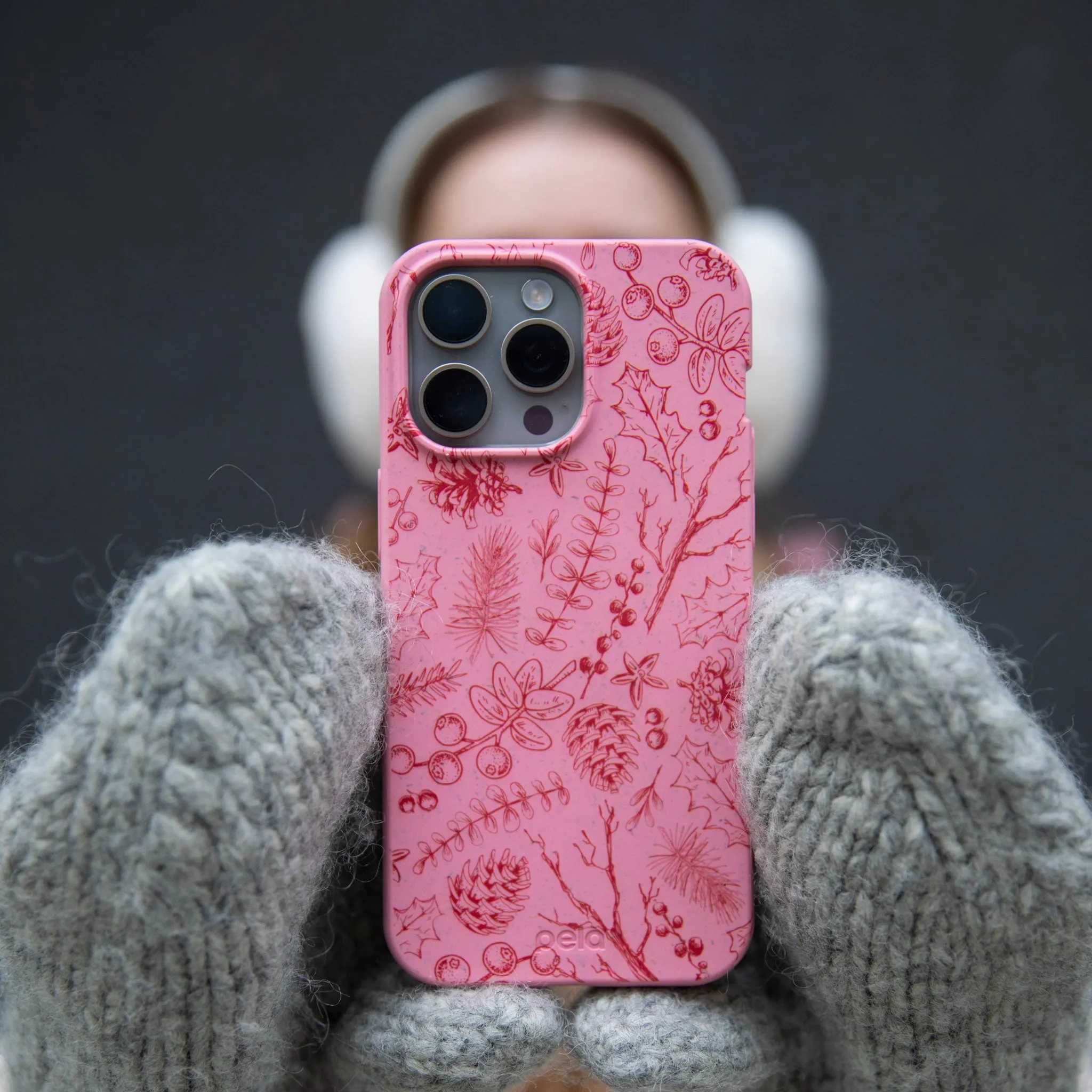 Bubblegum Pink Festive Forest iPhone 14 Pro Max Case