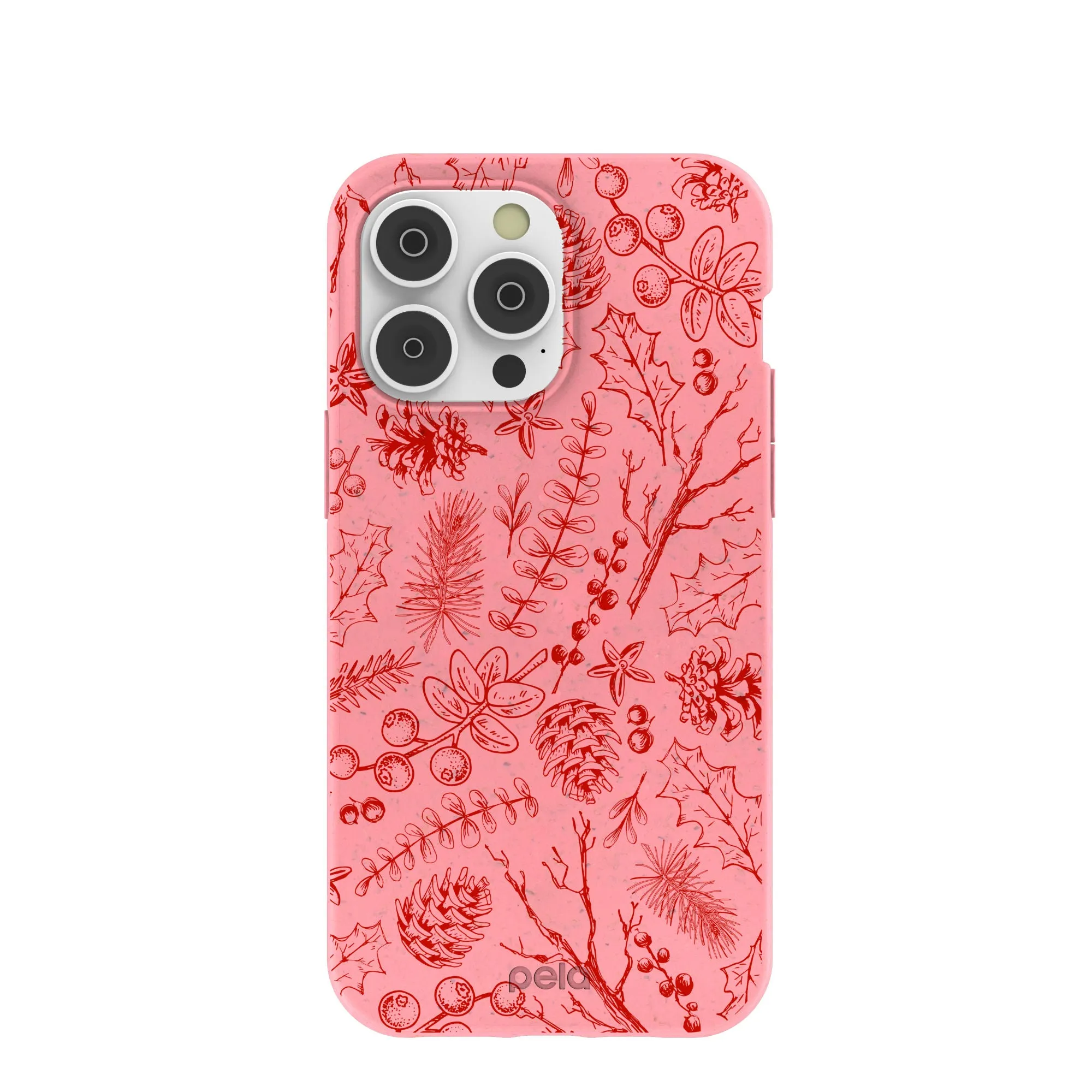 Bubblegum Pink Festive Forest iPhone 14 Pro Max Case