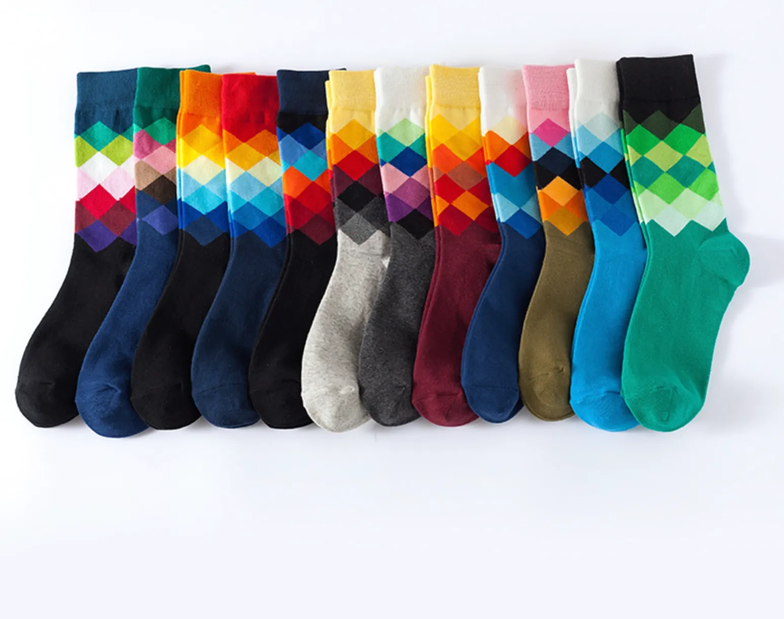 Casual & Dress Cotton Argyle Diamond Cozy Socks