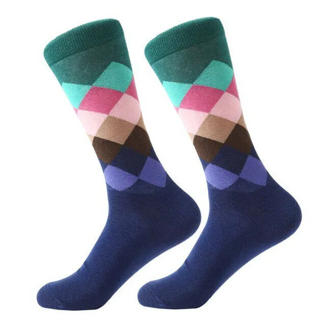 Casual & Dress Cotton Argyle Diamond Cozy Socks