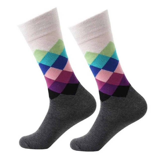 Casual & Dress Cotton Argyle Diamond Cozy Socks