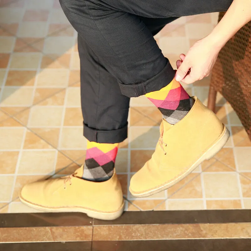 Casual & Dress Cotton Argyle Diamond Cozy Socks