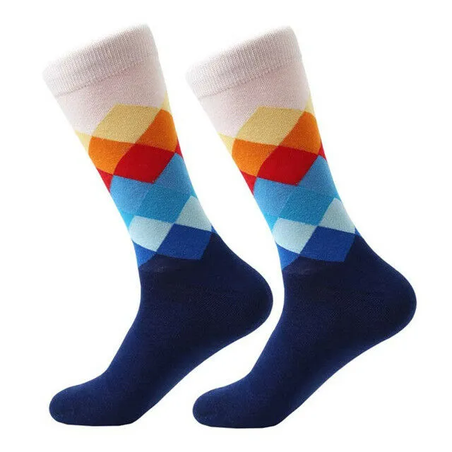 Casual & Dress Cotton Argyle Diamond Cozy Socks