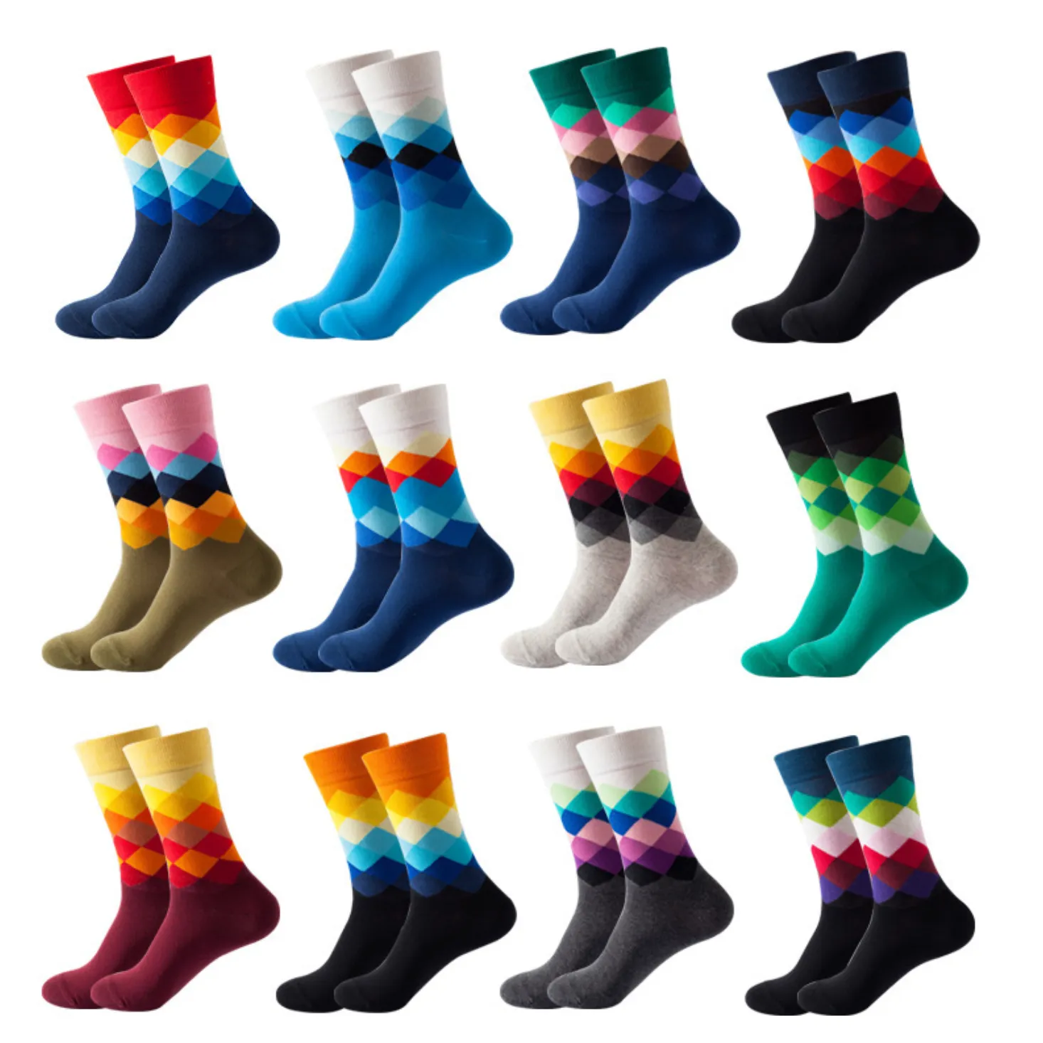 Casual & Dress Cotton Argyle Diamond Cozy Socks