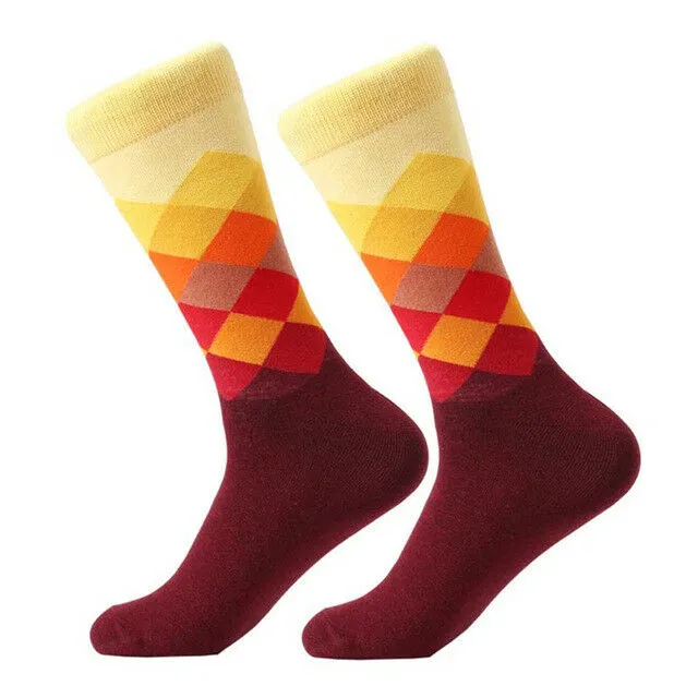 Casual & Dress Cotton Argyle Diamond Cozy Socks