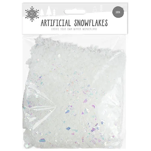 Christmas Artificial Snowflakes - 100g Festive Fake Snow Decorations Holiday Crafts