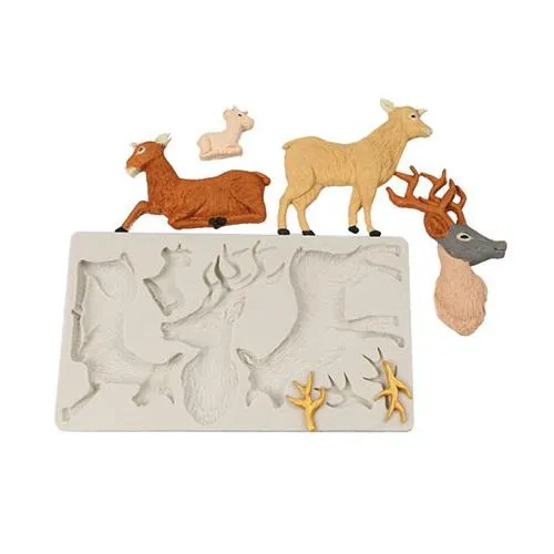 Christmas Deer Silicone Fondant Mold Large