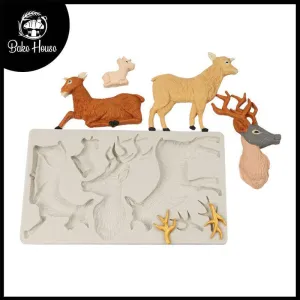 Christmas Deer Silicone Fondant Mold Large