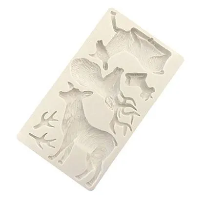 Christmas Deer Silicone Fondant Mold Large