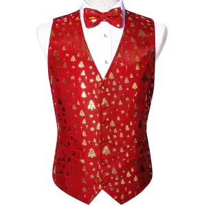 Crimson & Gold Christmas Tree Festive Vest Set