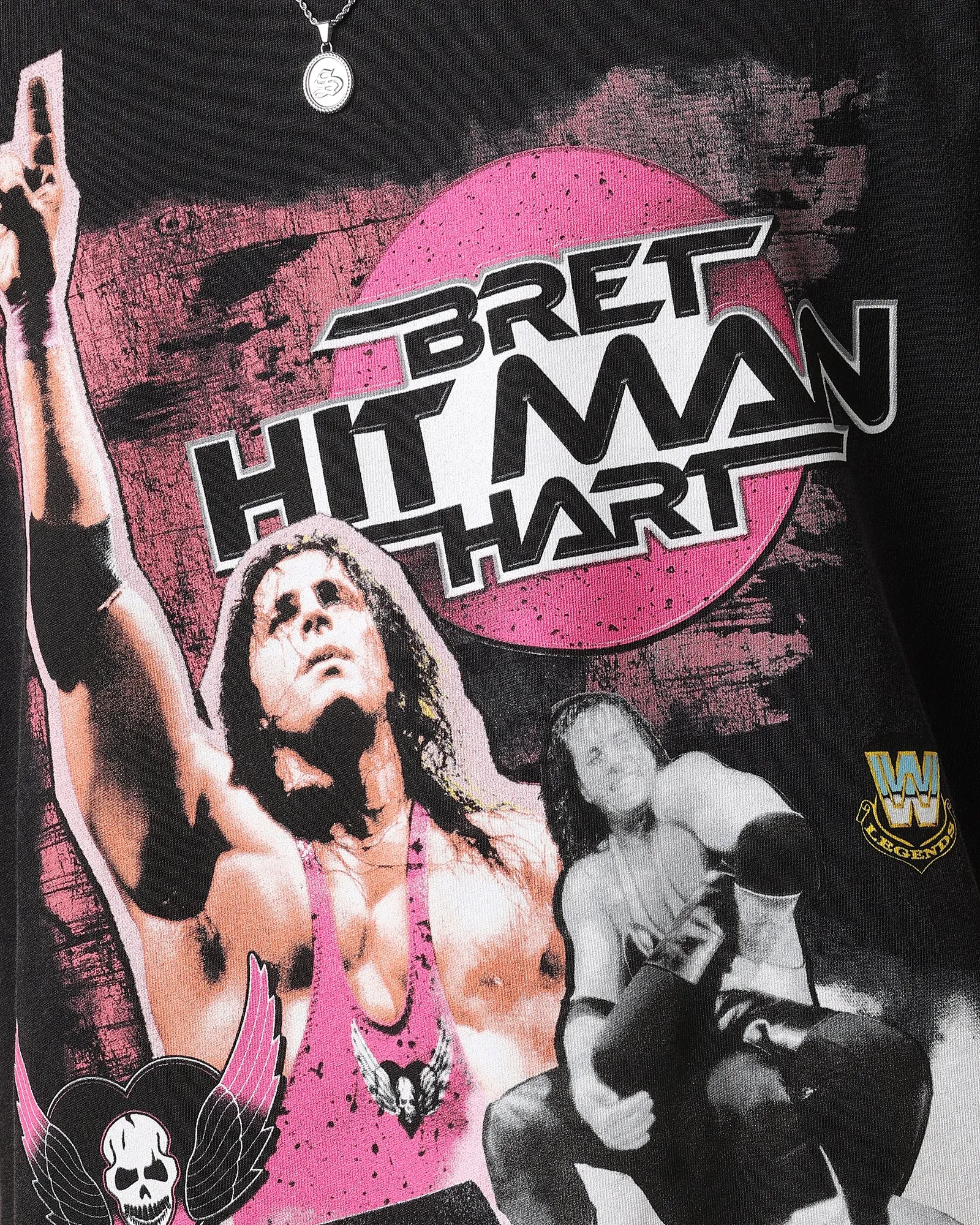 Culture Kings X WWE Bret "The Hit Man" Hart Vintage T-Shirt Black Acidwash