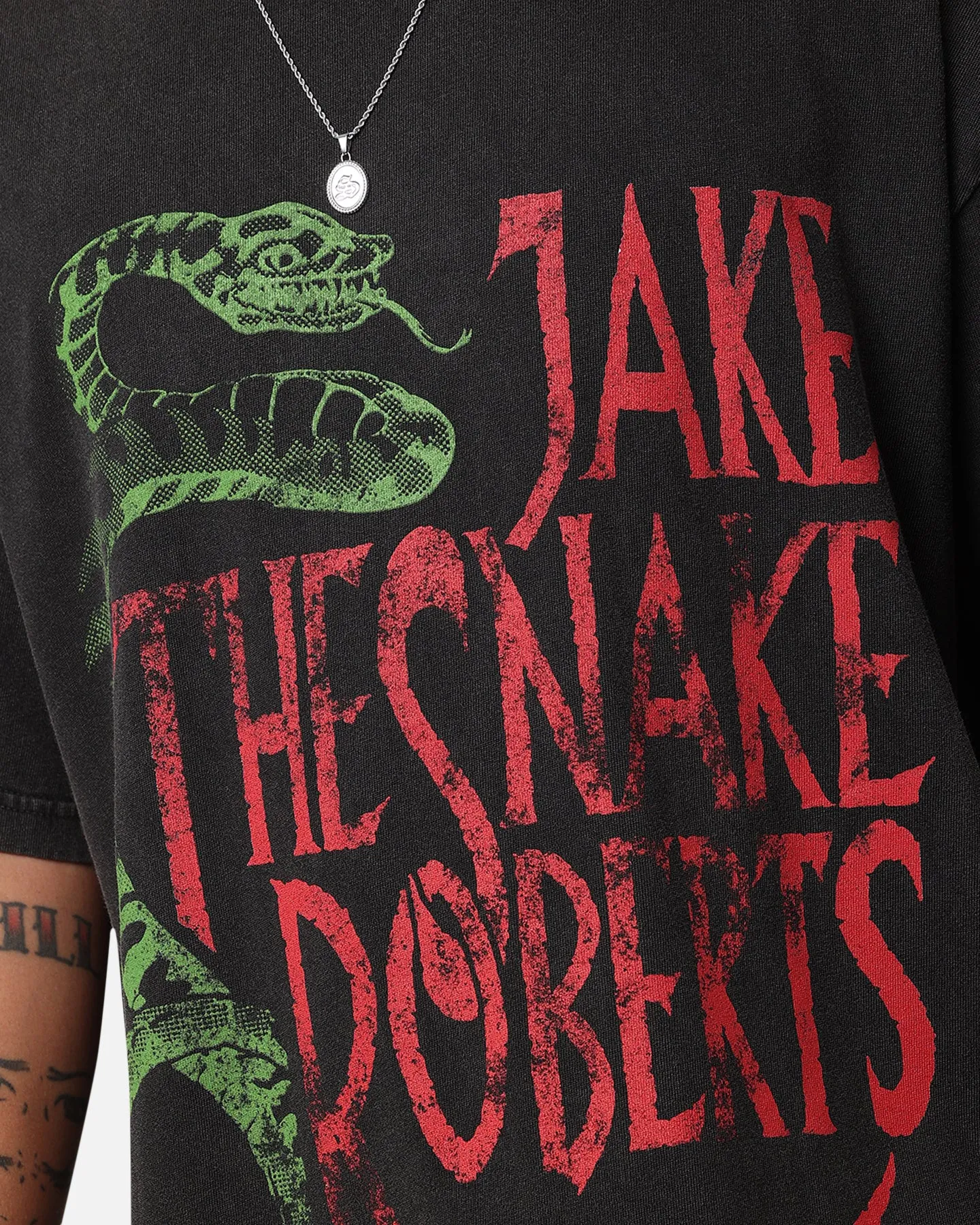 Culture Kings X WWE Jake "The Snake" Roberts Vintage T-Shirt Black Acidwash