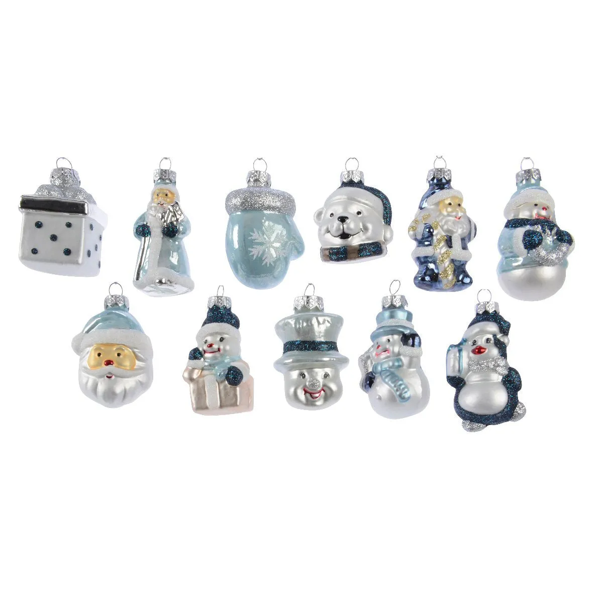 Decoris 7cm Christmas Glass Figure Bauble (Choice of 11)